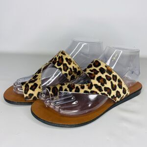 Kenneth Cole New York Womens Palm Calf Hair Thong Slide Sandals Shoes Size 6.5